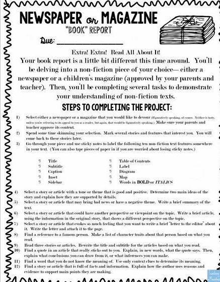 Writing a newspaper article project literature that is