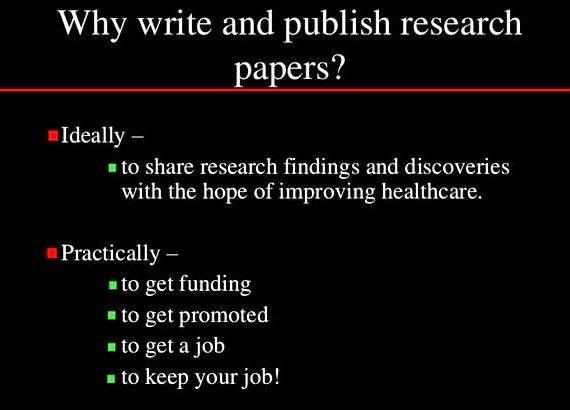 Writing a research article for publication statements of the