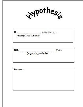 Writing a scientific hypothesis worksheet Let the students