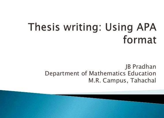 Writing a thesis apa style The generator will