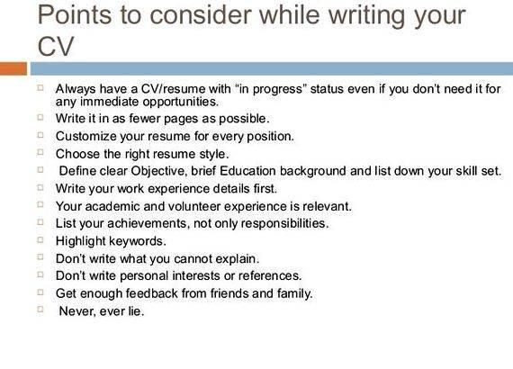 Writing about your interests on cv your language