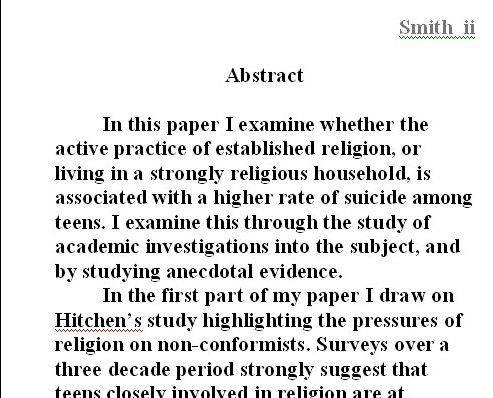 Writing an abstract for a thesis paper may take