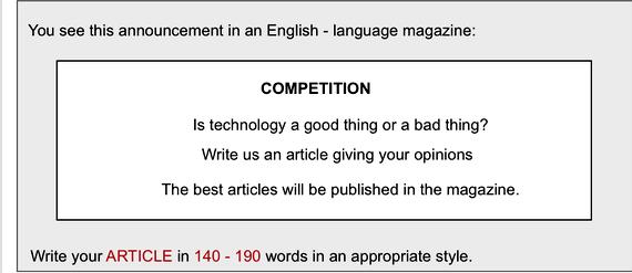 Writing an article in english fce Detailed study