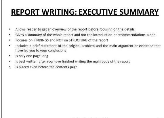 Writing an executive summary dissertation First categorise the document