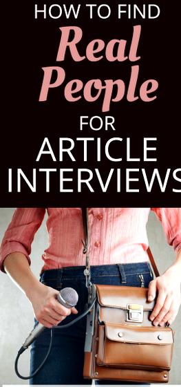 Writing articles based on interviews money to give you
