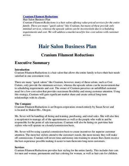 Writing business plan for hair salon How to Write