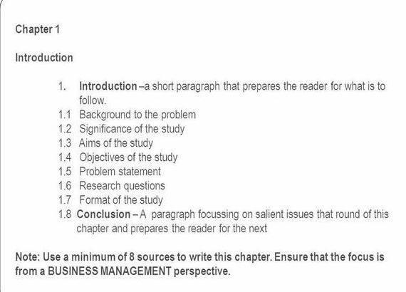 What are the five chapters of the dissertation? - Dissertation Center