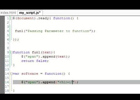 Writing custom functions in jquery Whenever you use the
