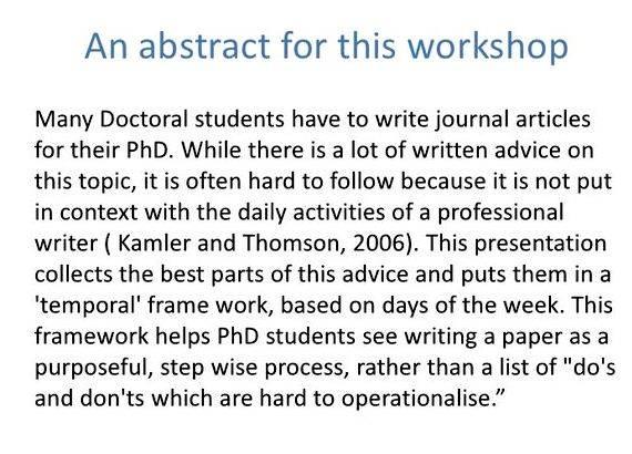 Writing journal article abstracts from you will