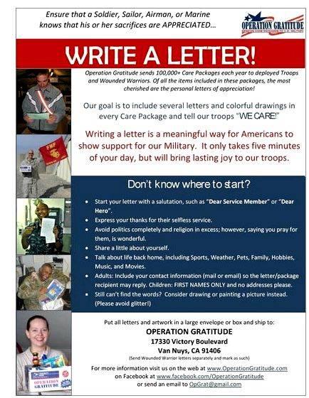 Writing letters to service men overseas markets could speak to you