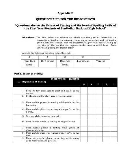 Writing questionnaires for dissertations database the first