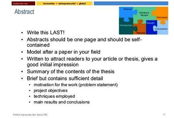 Abstract dissertation definition