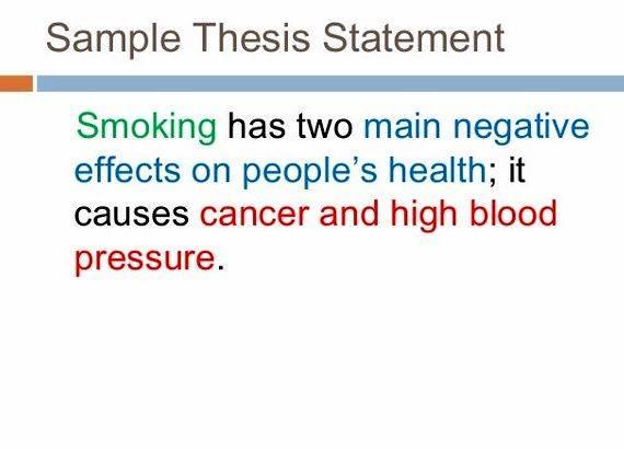 A Good Thesis Statement About Smoking